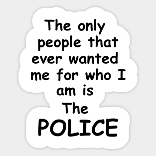 Police B/W Sticker
